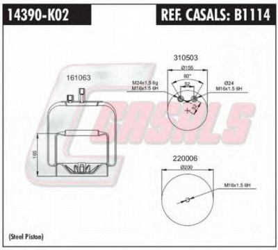 CASALS b1114 -  Кожух пневматической рессоры