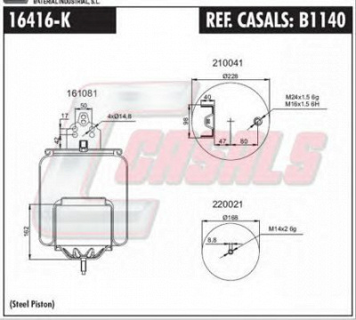 CASALS b1140 - Кожух пневматической рессоры