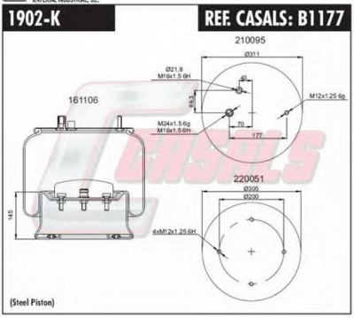 CASALS b1177 -  Кожух пневматической рессоры