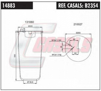 CASALS b2354 - Кожух пневматической рессоры