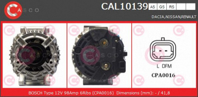 CASCO cal10139gs -  Генератор