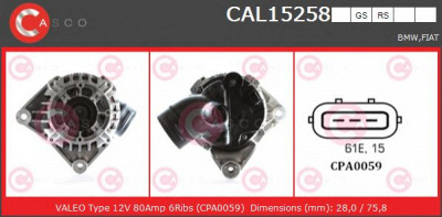 CASCO cal15258rs -  Генератор