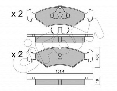 CIFAM 8220290 -  Комплект тормозных колодок, дисковый тормоз
