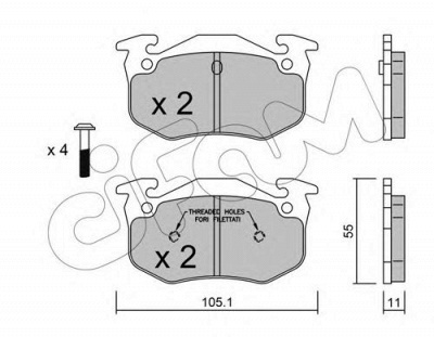 CIFAM 8220381 -  Комплект тормозных колодок, дисковый тормоз