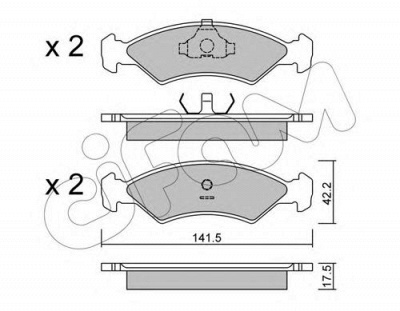 CIFAM 8220430 -  Комплект тормозных колодок, дисковый тормоз