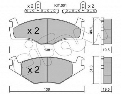 CIFAM 8220451k -  Комплект тормозных колодок, дисковый тормоз