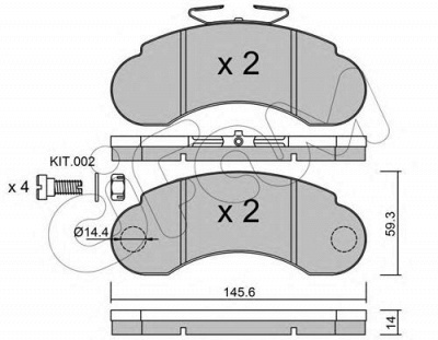 CIFAM 8220551 -  Комплект тормозных колодок, дисковый тормоз