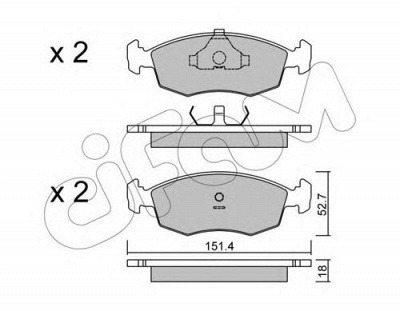 CIFAM 8220942 -  Комплект тормозных колодок, дисковый тормоз