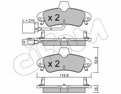 CIFAM 8221432 -  Комплект тормозных колодок, дисковый тормоз