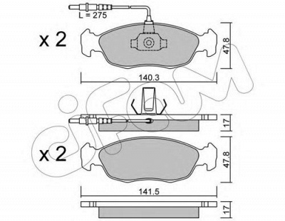 CIFAM 8221560 -  Комплект тормозных колодок, дисковый тормоз