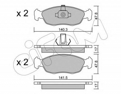 CIFAM 8221561 -  Комплект тормозных колодок, дисковый тормоз