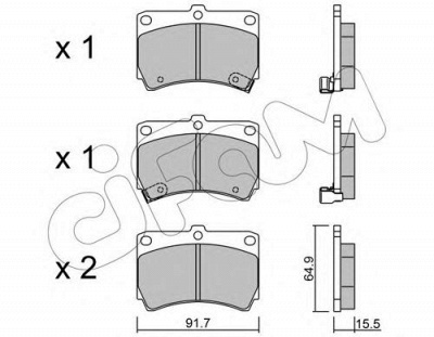 CIFAM 8221960 -  Комплект тормозных колодок, дисковый тормоз