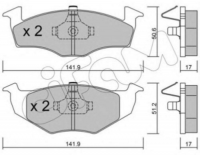 CIFAM 8222060 -  Комплект тормозных колодок, дисковый тормоз