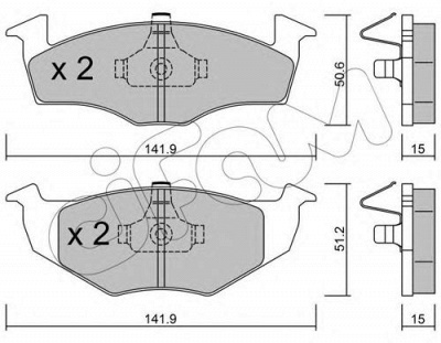 CIFAM 8222062 -  Комплект тормозных колодок, дисковый тормоз