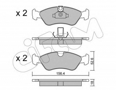 CIFAM 8222080 -  Комплект тормозных колодок, дисковый тормоз