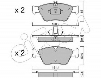 CIFAM 8222190 -  Комплект тормозных колодок, дисковый тормоз