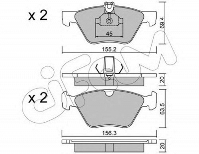CIFAM 8222520 -  Комплект тормозных колодок, дисковый тормоз