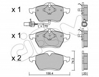 CIFAM 8222791 -  Комплект тормозных колодок, дисковый тормоз