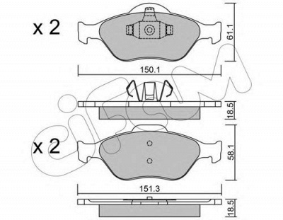 CIFAM 8223160 -  Комплект тормозных колодок, дисковый тормоз