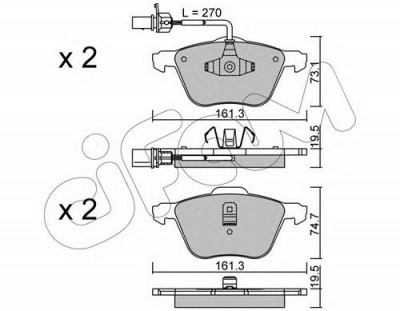 CIFAM 8225510 -  Комплект тормозных колодок, дисковый тормоз