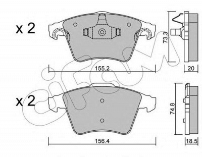 CIFAM 8225523 -  Комплект тормозных колодок, дисковый тормоз