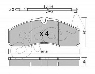 CIFAM 8225783k -  Комплект тормозных колодок, дисковый тормоз
