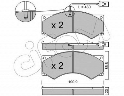 CIFAM 8225792 -  Комплект тормозных колодок, дисковый тормоз
