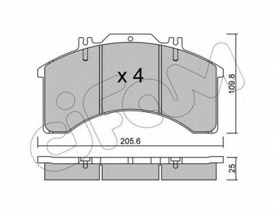 CIFAM 8225800 -  Комплект тормозных колодок, дисковый тормоз