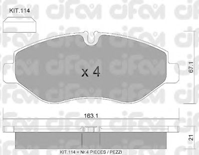 CIFAM 8226712 -  Комплект тормозных колодок, дисковый тормоз