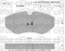 CIFAM 8226712k -  Комплект тормозных колодок, дисковый тормоз