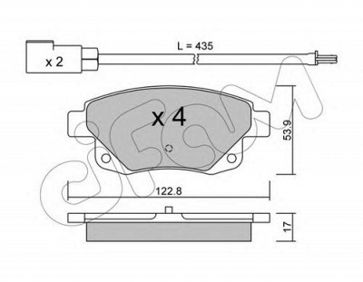 CIFAM 8226810 -  Комплект тормозных колодок, дисковый тормоз