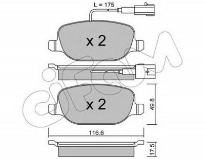 CIFAM 8227041 -  Комплект тормозных колодок, дисковый тормоз