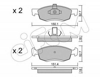 CIFAM 8228020 -  Комплект тормозных колодок, дисковый тормоз