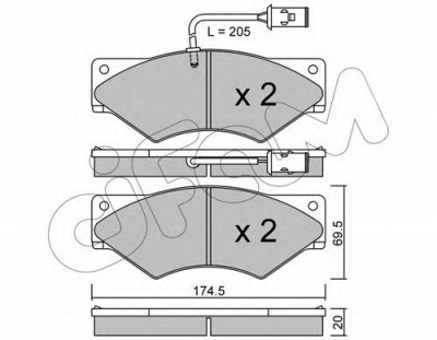 CIFAM 8228490 -  Комплект тормозных колодок, дисковый тормоз