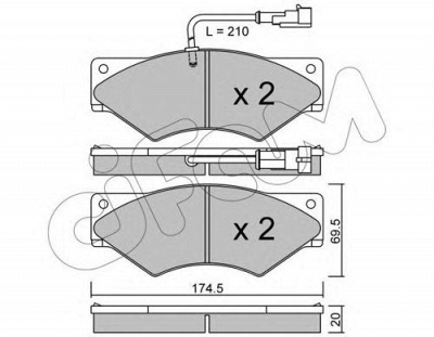 CIFAM 8228491 -  Комплект тормозных колодок, дисковый тормоз