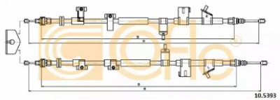 COFLE 105393 -  Трос, стояночная тормозная система
