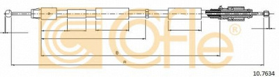 COFLE 107634 -  Трос, стояночная тормозная система