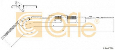 COFLE 109471 -  ТРОС, СТОЯНОЧНАЯ ТОРМОЗНАЯ СИСТЕМА