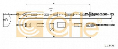 COFLE 115459 -  Трос, стояночная тормозная система
