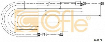 COFLE 116571 -  Трос, стояночная тормозная система