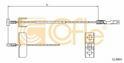 COFLE 116803 -  Трос стояночного тормоза, посередине