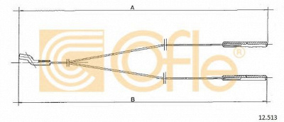 COFLE 12513 -  Тросик заслонки отопителя