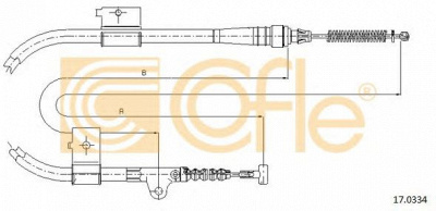 COFLE 170334 -  Трос, стояночная тормозная система