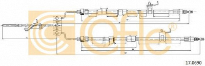 COFLE 170690 -  Трос, стояночная тормозная система