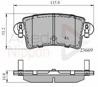 COMLINE adb01036 -  Комплект тормозных колодок, дисковый тормоз