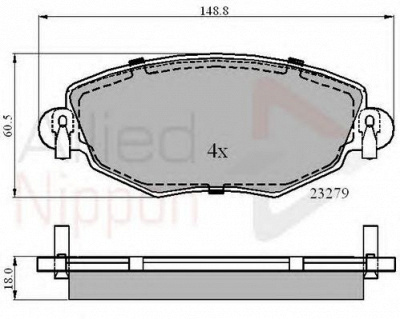 COMLINE adb01110 -  Комплект тормозных колодок, дисковый тормоз