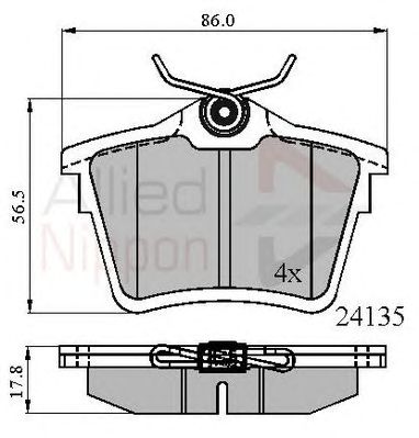 COMLINE adb01252 -  Комплект тормозных колодок, дисковый тормоз