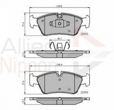 COMLINE adb01590 -  Комплект тормозных колодок, дисковый тормоз