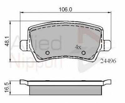 COMLINE adb01613 -  Комплект тормозных колодок, дисковый тормоз