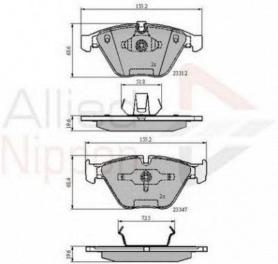 COMLINE adb02033 -  Комплект тормозных колодок, дисковый тормоз